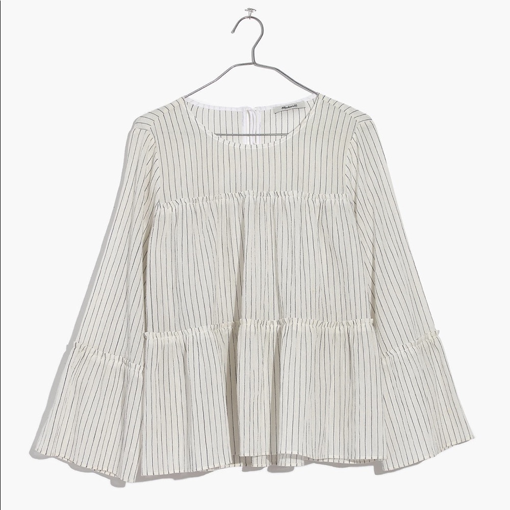 Madewell Tiered Top in Haysboro Stripe